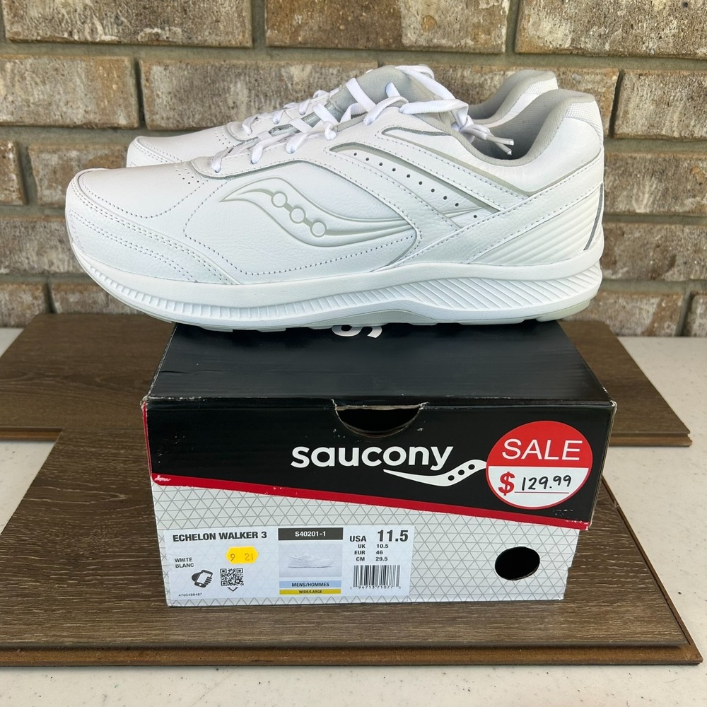 Saucony Echelon Walker 3 Shoes Mens 10.5W White Walking Casual Lace Up